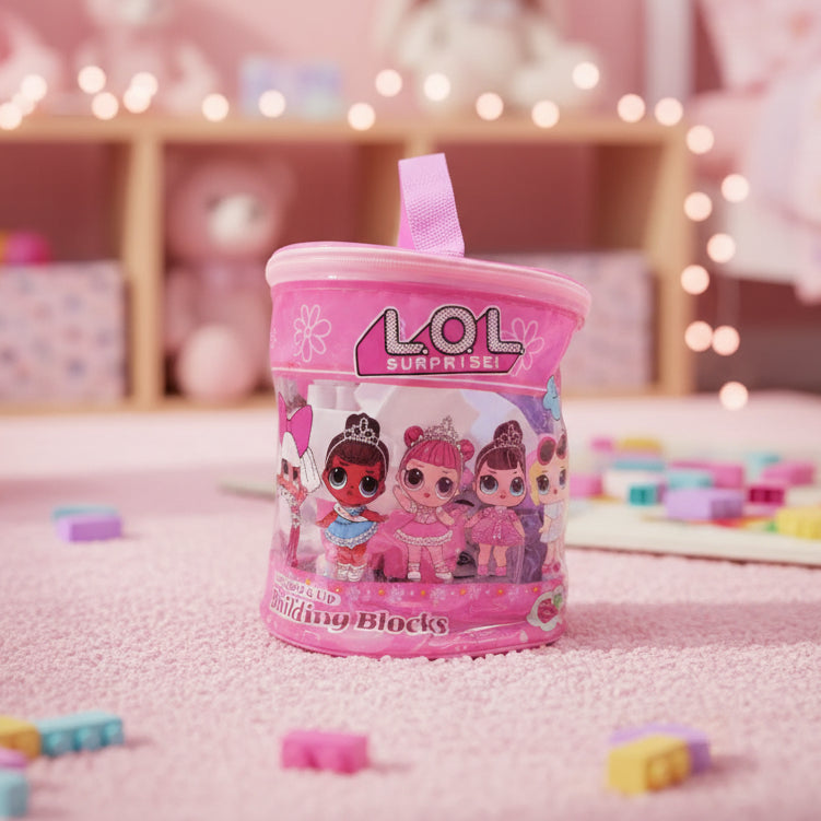 Cartoon Building Blocks Bag for Girls