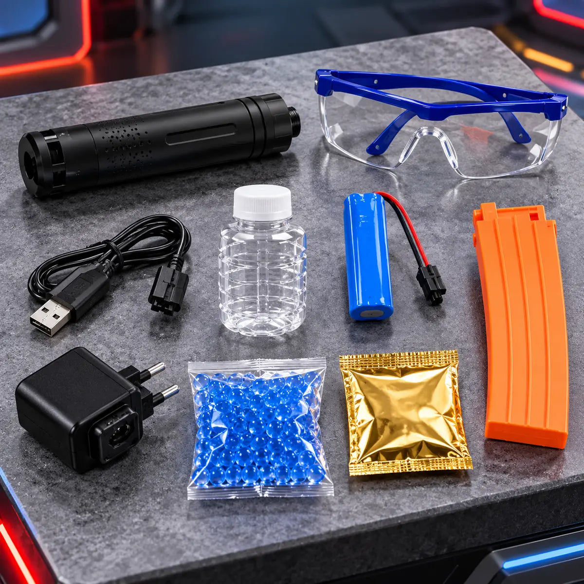 Automatic SCAR-L Electric Gel Ball Blaster Toy with 7.4V Rechargeable Battery