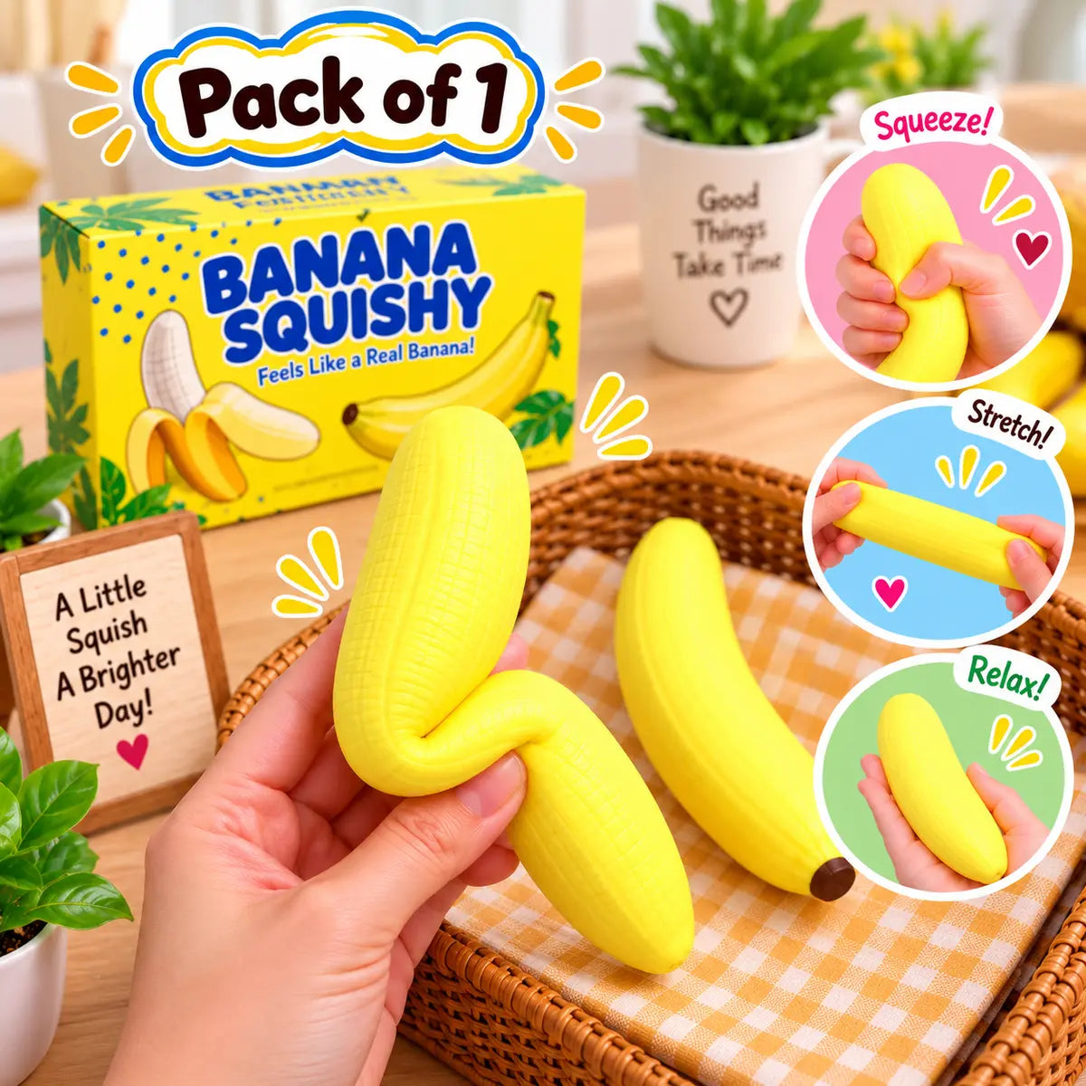 Banana Squishy Stress Relief Toy Soft Slow Rising Squeeze Toy for Kids