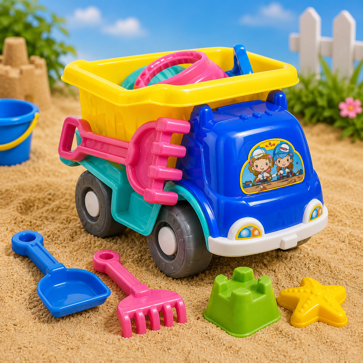 Beach Sand Truck with Tools For Kids (Random Color | 004-YS)