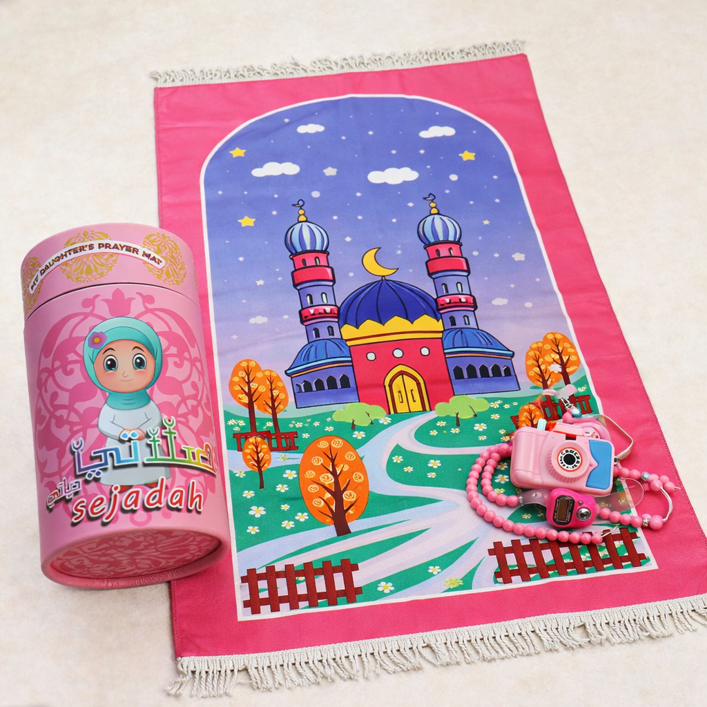 Children’s Prayer Mat Set with Tasbeeh and Digital Counter