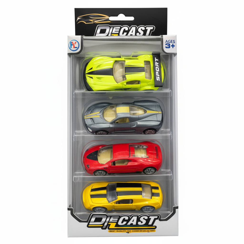Die-Cast Pull Back Race Car Set (Random Color)