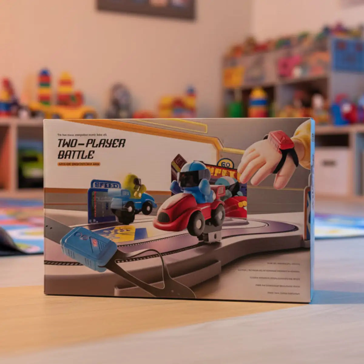 Two-Player Hand Gesture Control Race Track Set with Motion Sensing Cars for Kids