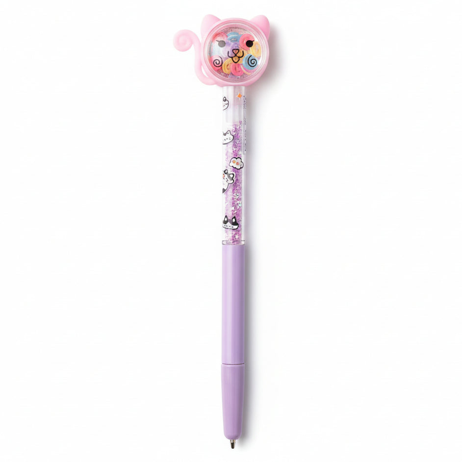 Cute Cat Glitter Ballpoint Pen For Kids (1005)