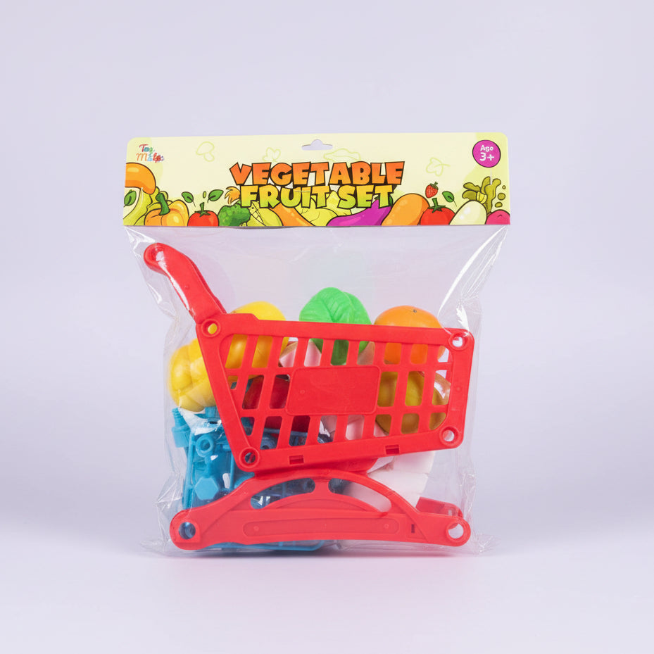 Vegetable Fruit Toy Set with Trolley