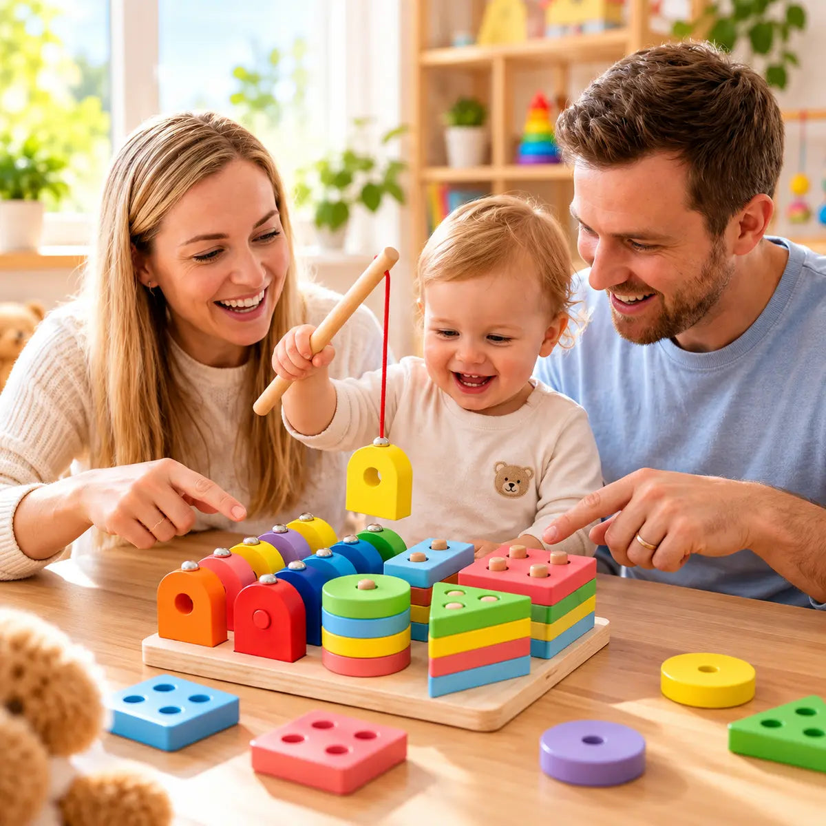 Wooden Magnetic Fishing and Shape Sorting Toy for Kids Montessori Educational Learning Board