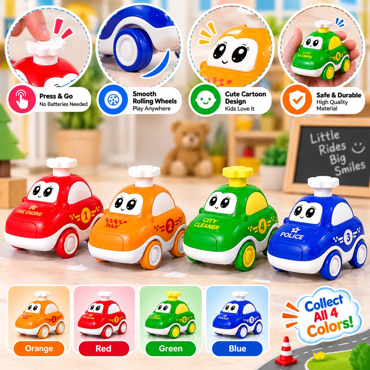 Kids Press and Go Racing Car Toy (6688-24S)