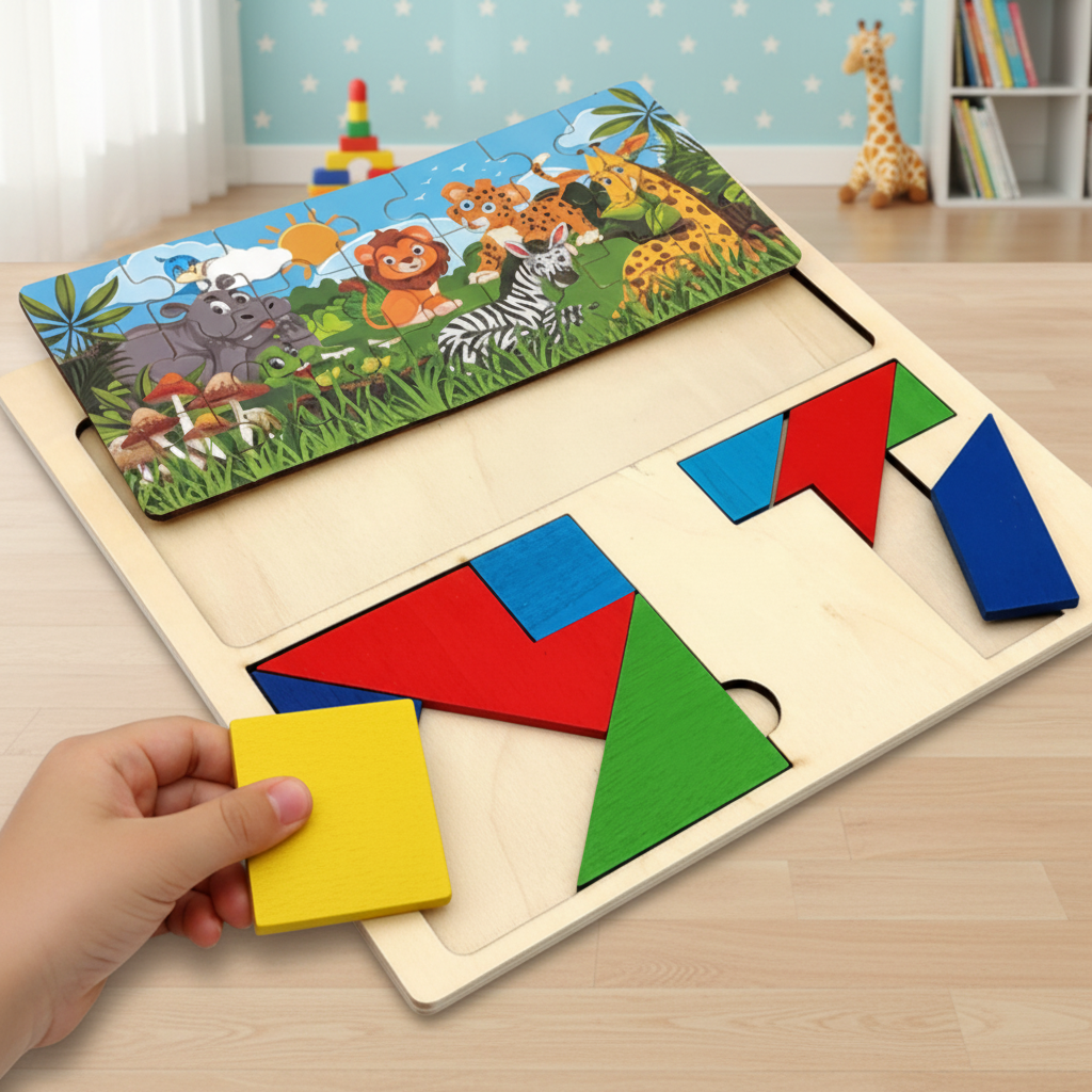 3 in 1 DIY Puzzle Board Game For Kids (2025-50)