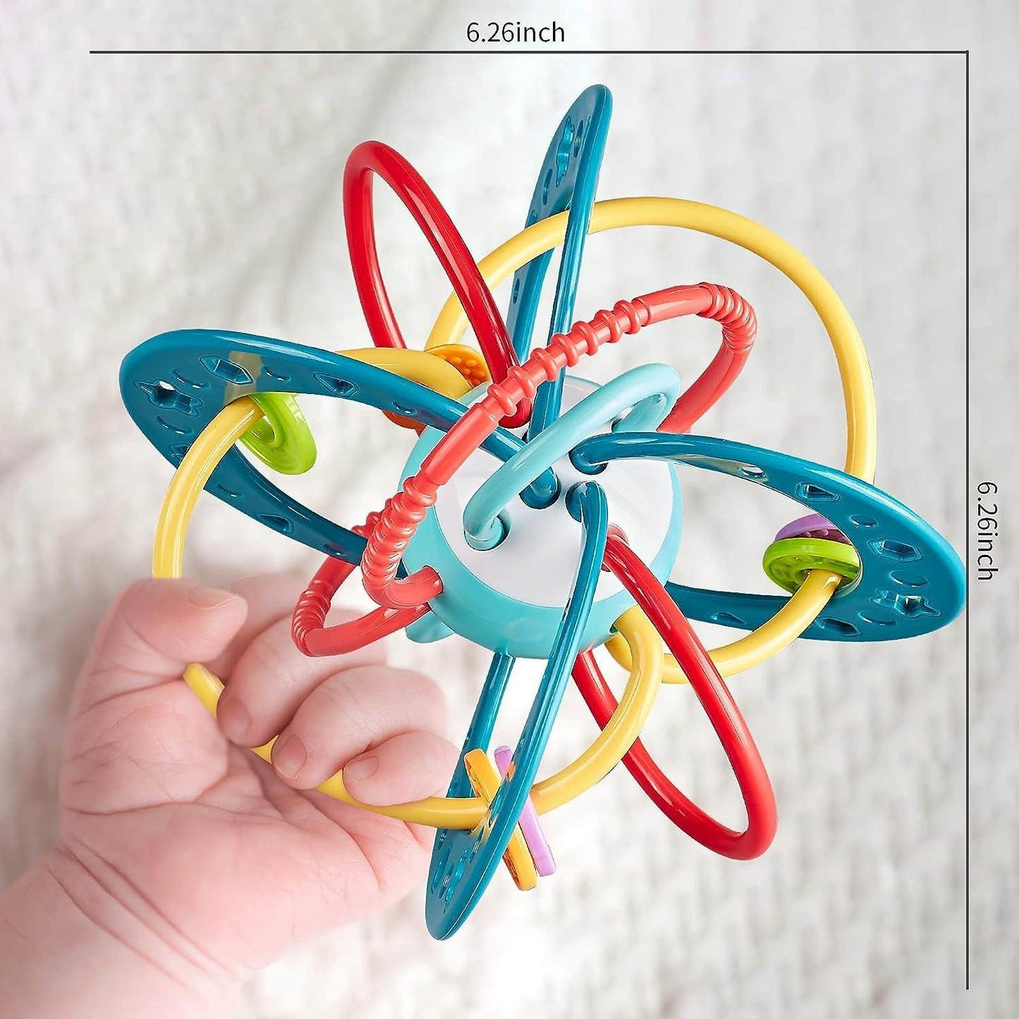 Huanger Activity Baby Teething Ring Rattle Toy (HE0104)