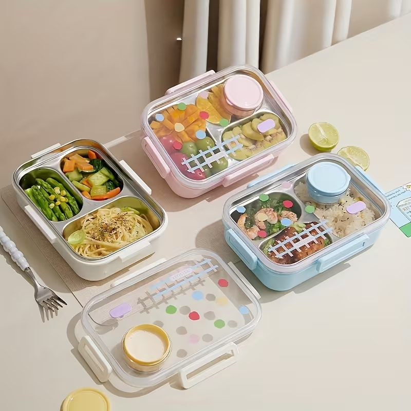 Stainless Steel Lunch Box For Kids With Sauce Container (029-8)