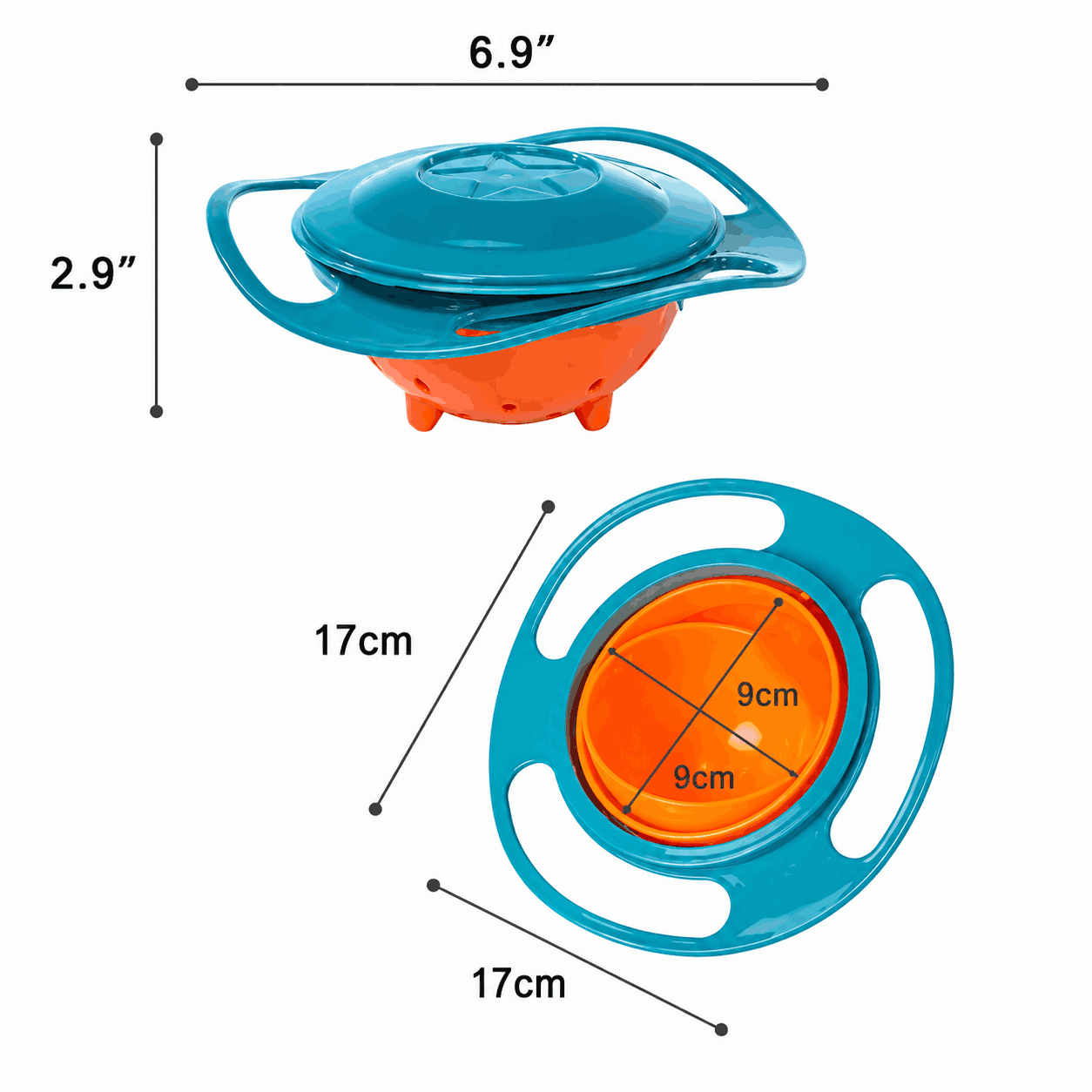 360° Rotatable Baby Feeding Gyro Bowl for Kids