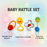 4 Pcs Baby Rattle Set – Colorful Hand Rattle Toys for Newborn & Infants (K225D22)