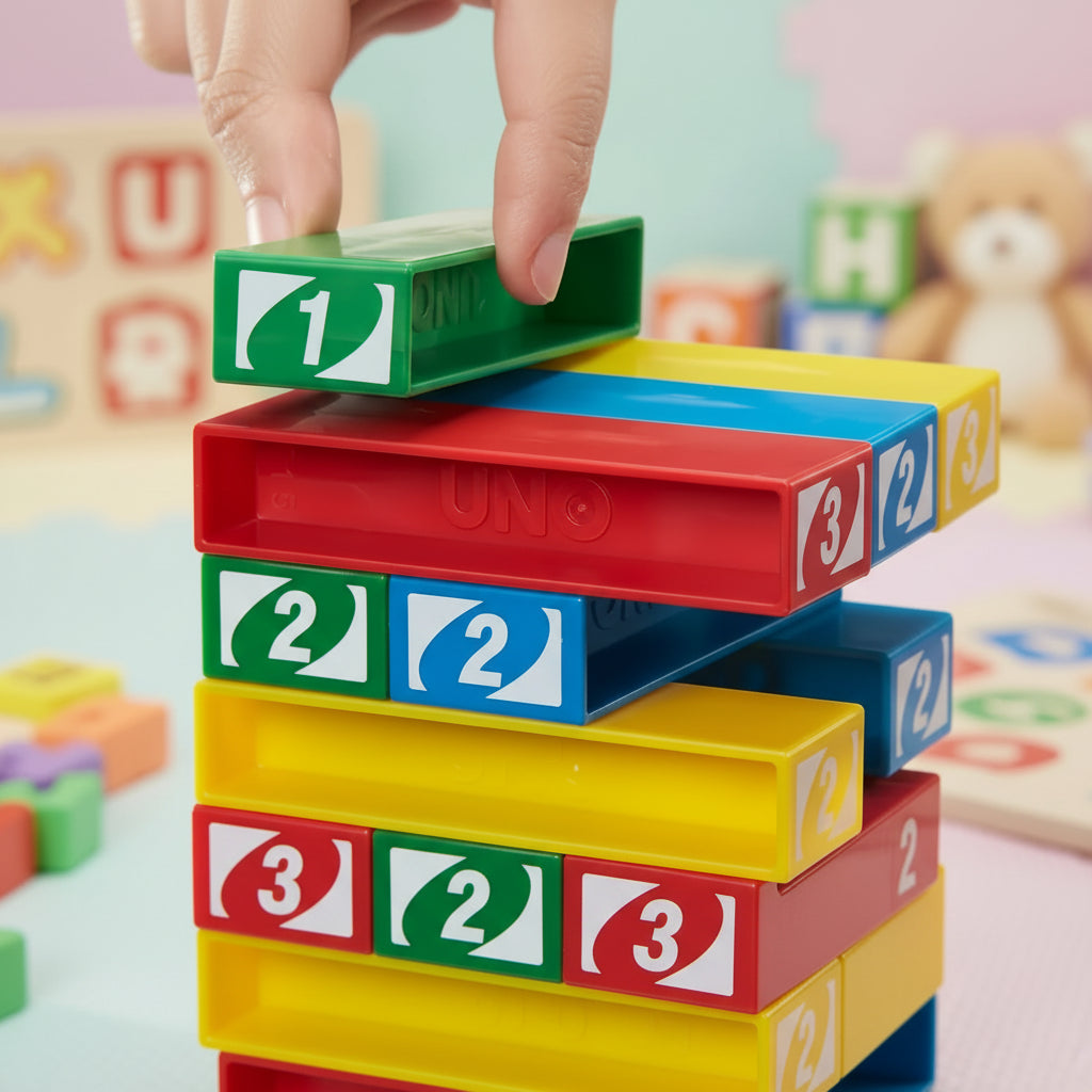 UNO Stacko Color Stacking Blocks Game For Kids