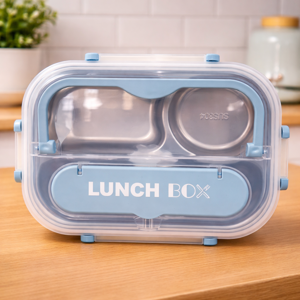 4 Compartment Stainless Steel Lunch Box (029-12)