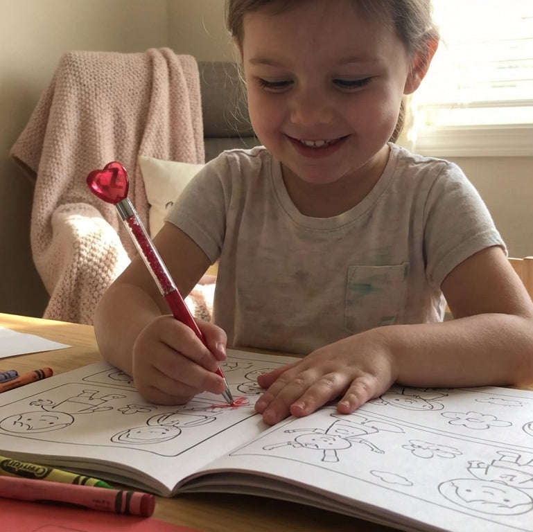 Red Heart-Shaped Pen For Kids (9045)