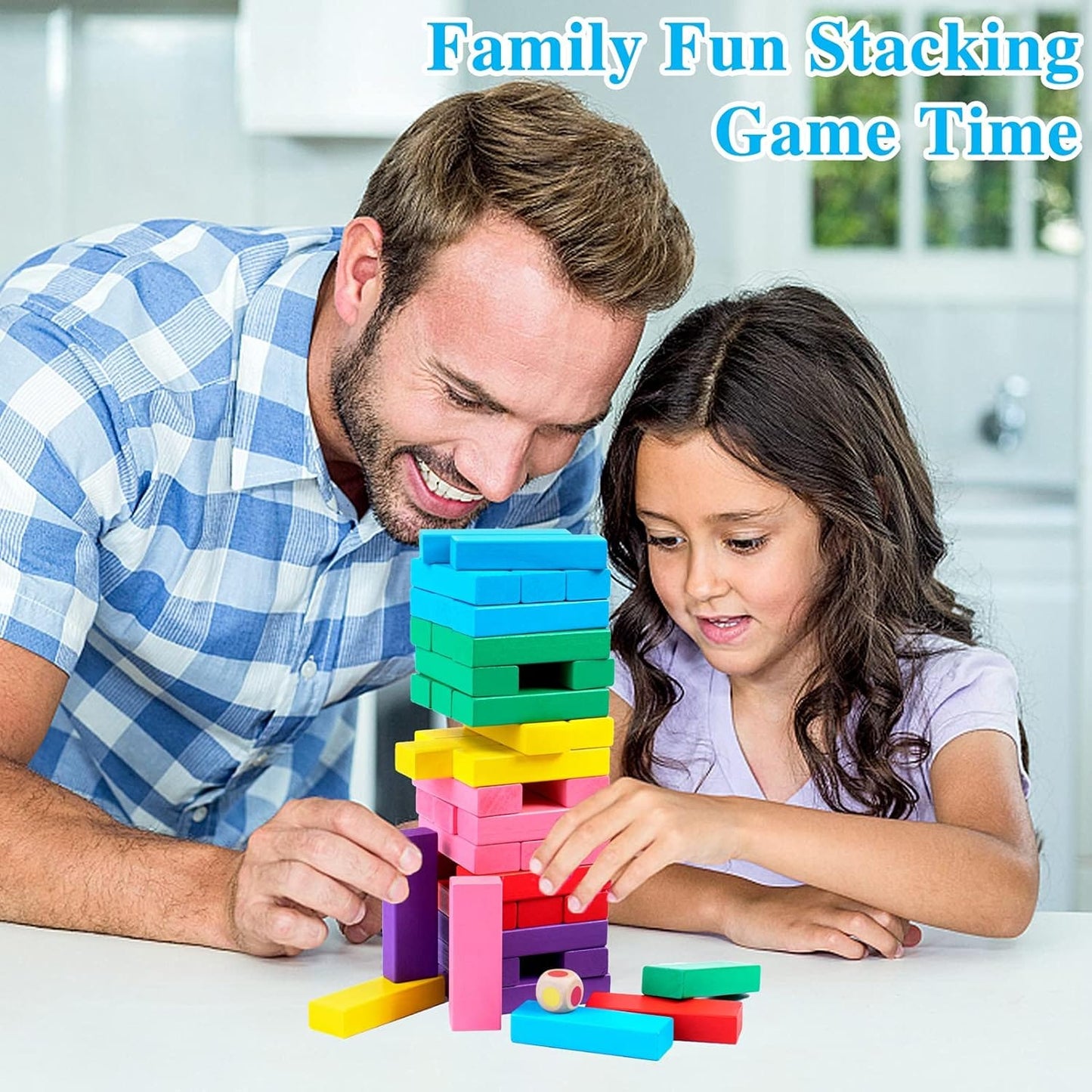 54 Pieces Wooden Colorful Jenga | 2025-8