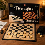 2 in 1 Chess & Draughts Wooden Board Game Set for Kids & Family (1258)