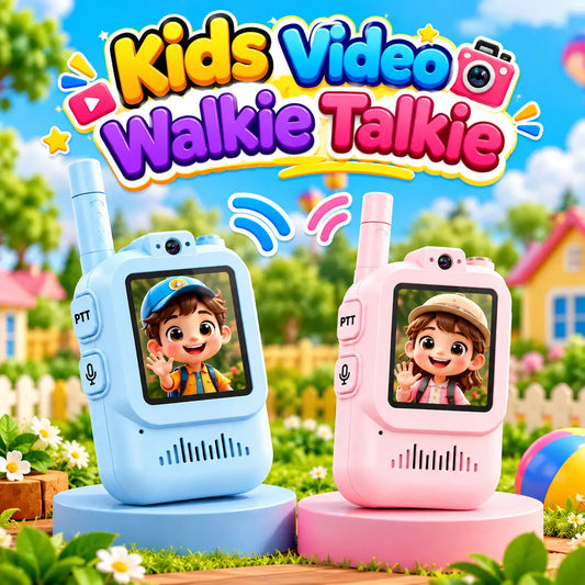 2Pcs Rechargeable Kids Video Walkie Talkie Set with 2 Inch IPS Screen and Camera