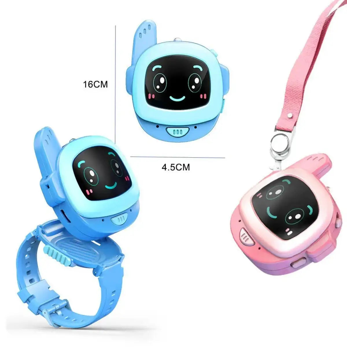 2-in-1 digital smart walkie-talkie watch for kids with rechargeable battery and built-in compass