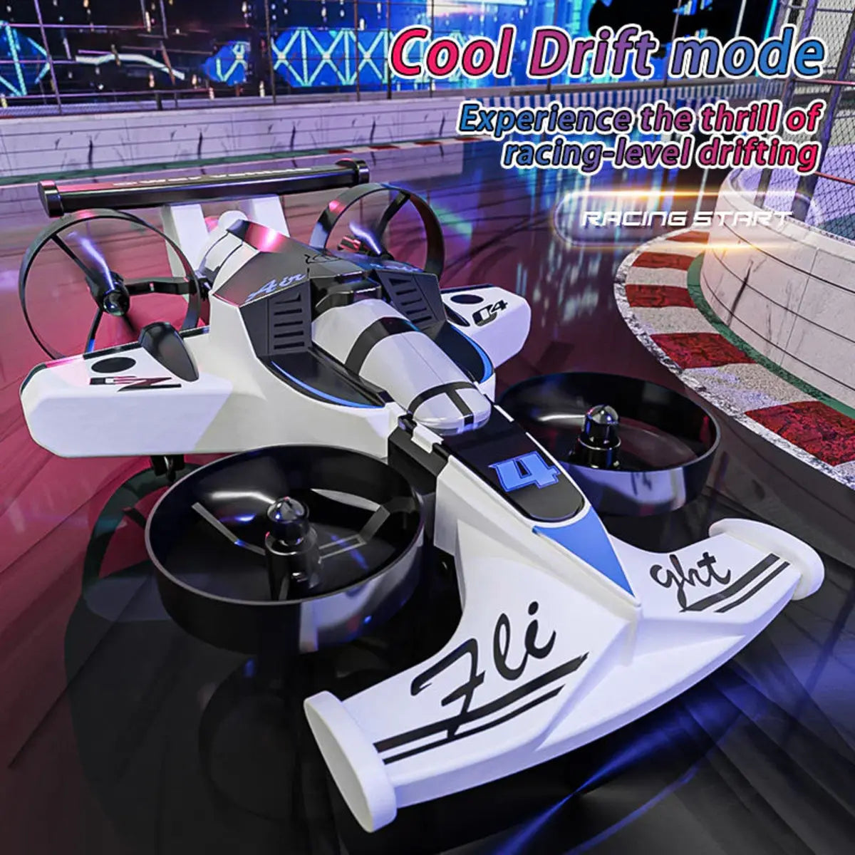 2-in-1 RC drift car and flying drone remote control toy for kids