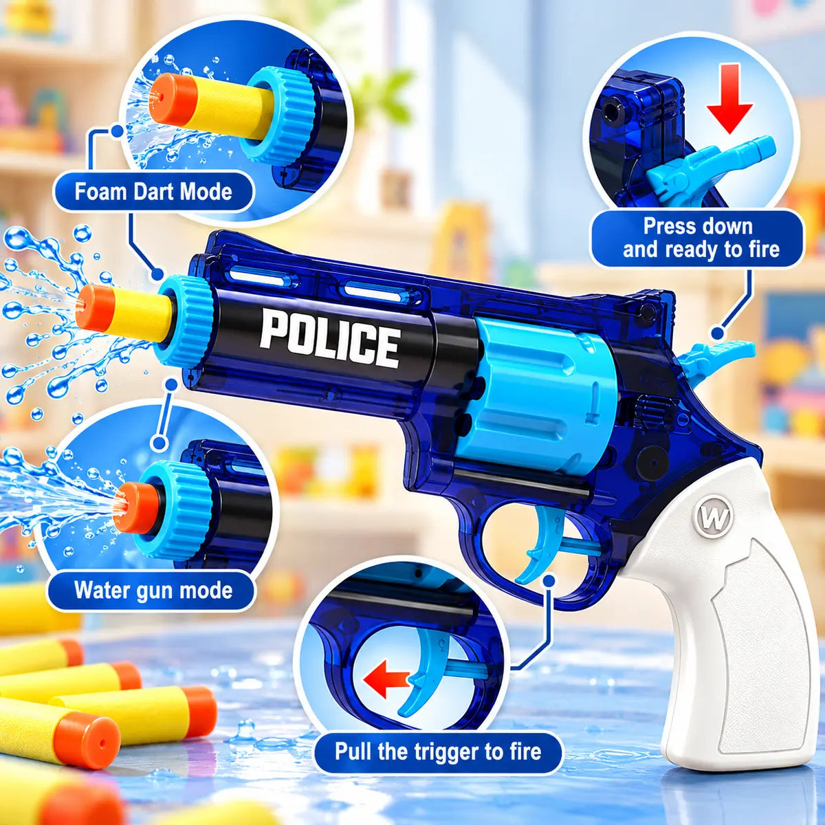 Soldier 2 in 1 Soft Darts and water shooting Gun