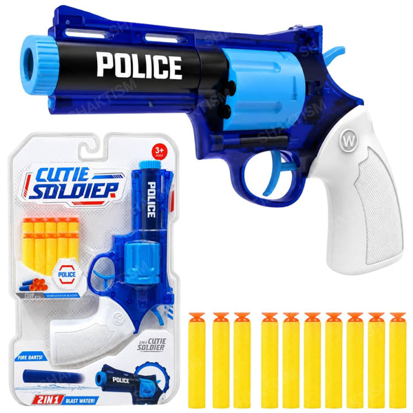 Soldier 2 in 1 Soft Darts and water shooting Gun (Random Color) (648-38)