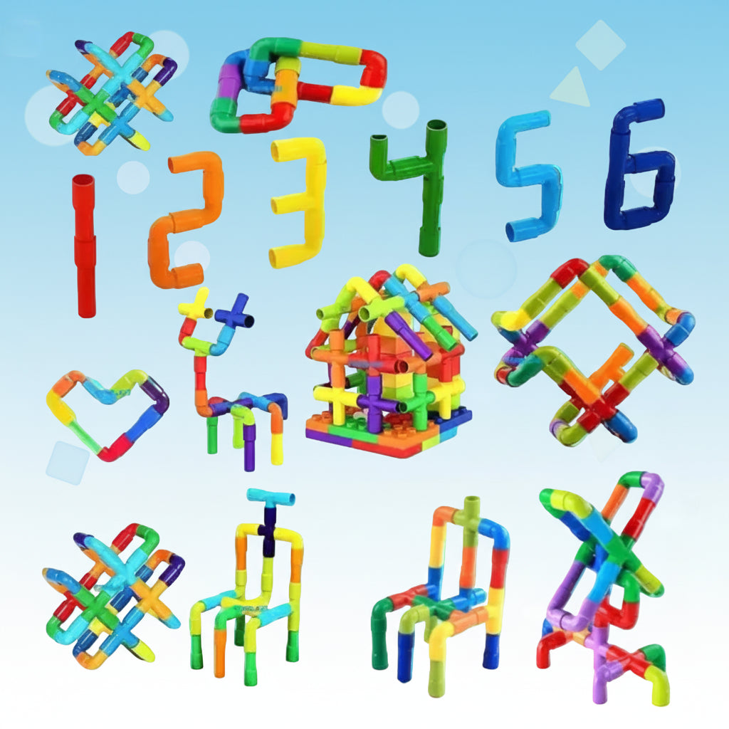 Colorful Creative Pipe Puzzle Building Blocks for Kids (5115AB)