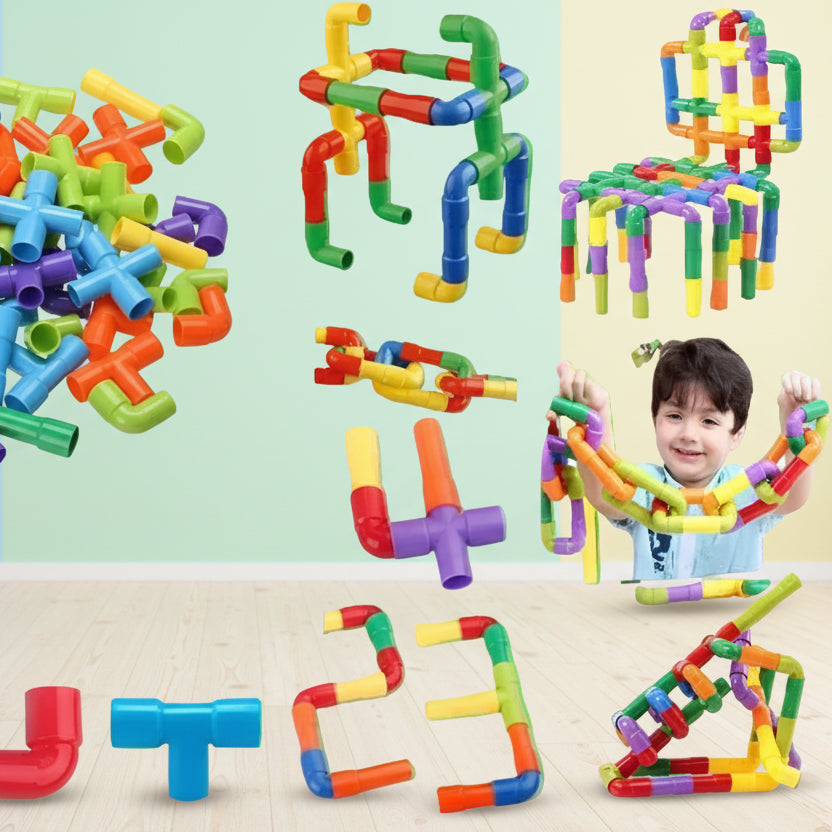 Colorful Creative Pipe Puzzle Building Blocks for Kids (5115AB)