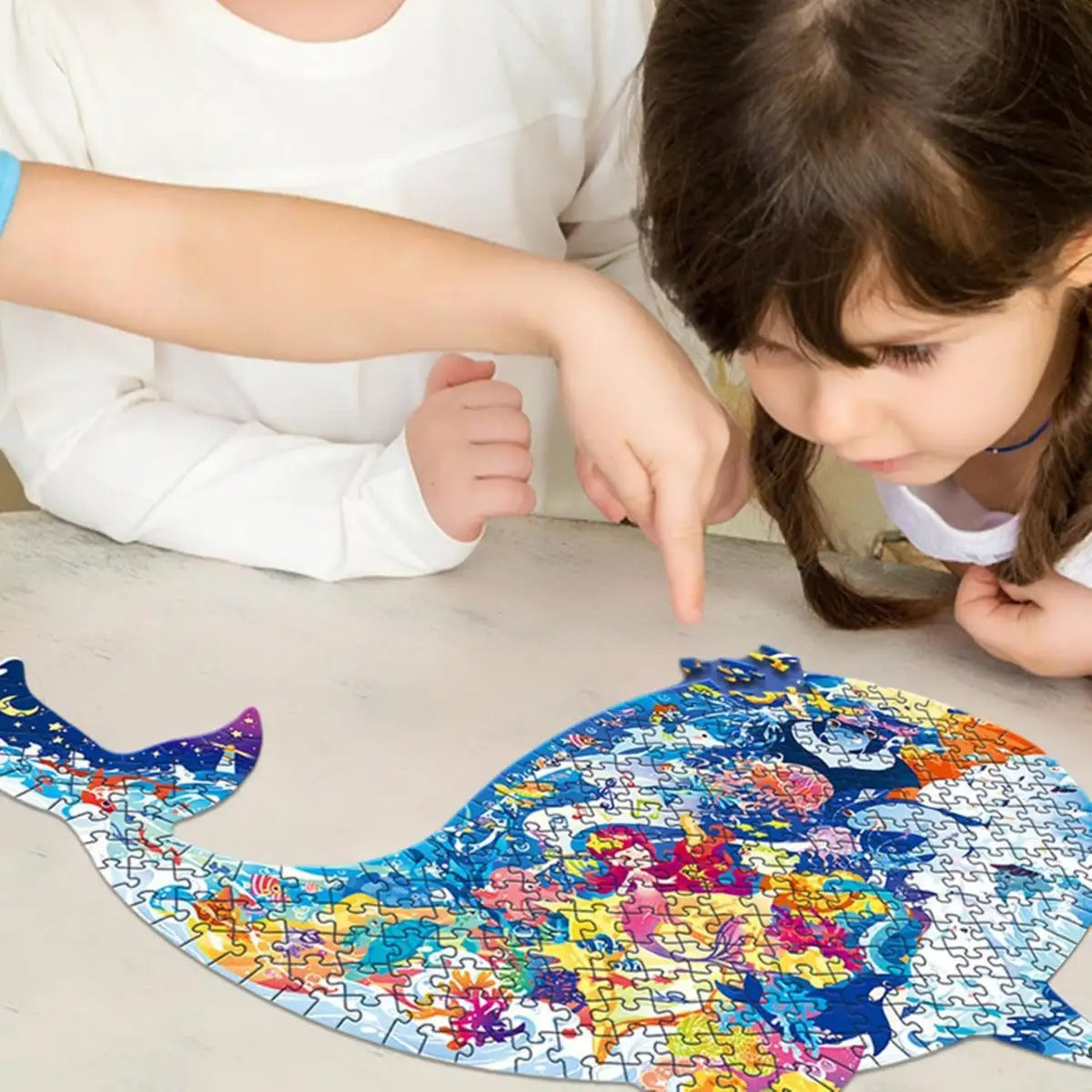 277 Pcs Whale Sea Adventure Shaped Jigsaw Puzzle for Kids (88635)