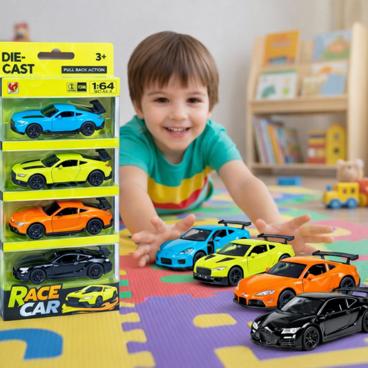 Die-Cast Pull Back Race Car Set - Toynix