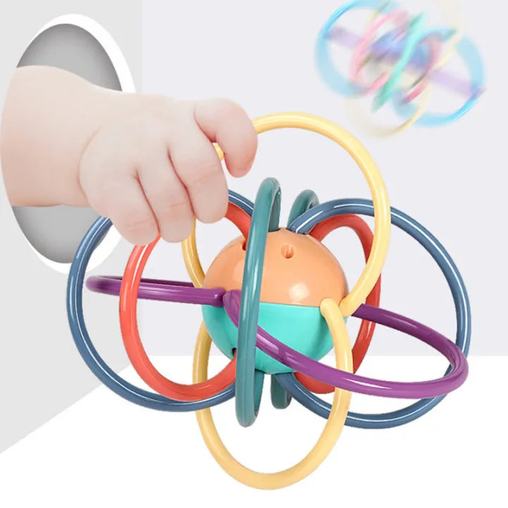Huanger Activity Baby Teething Ring Rattle Toy (HE0104)