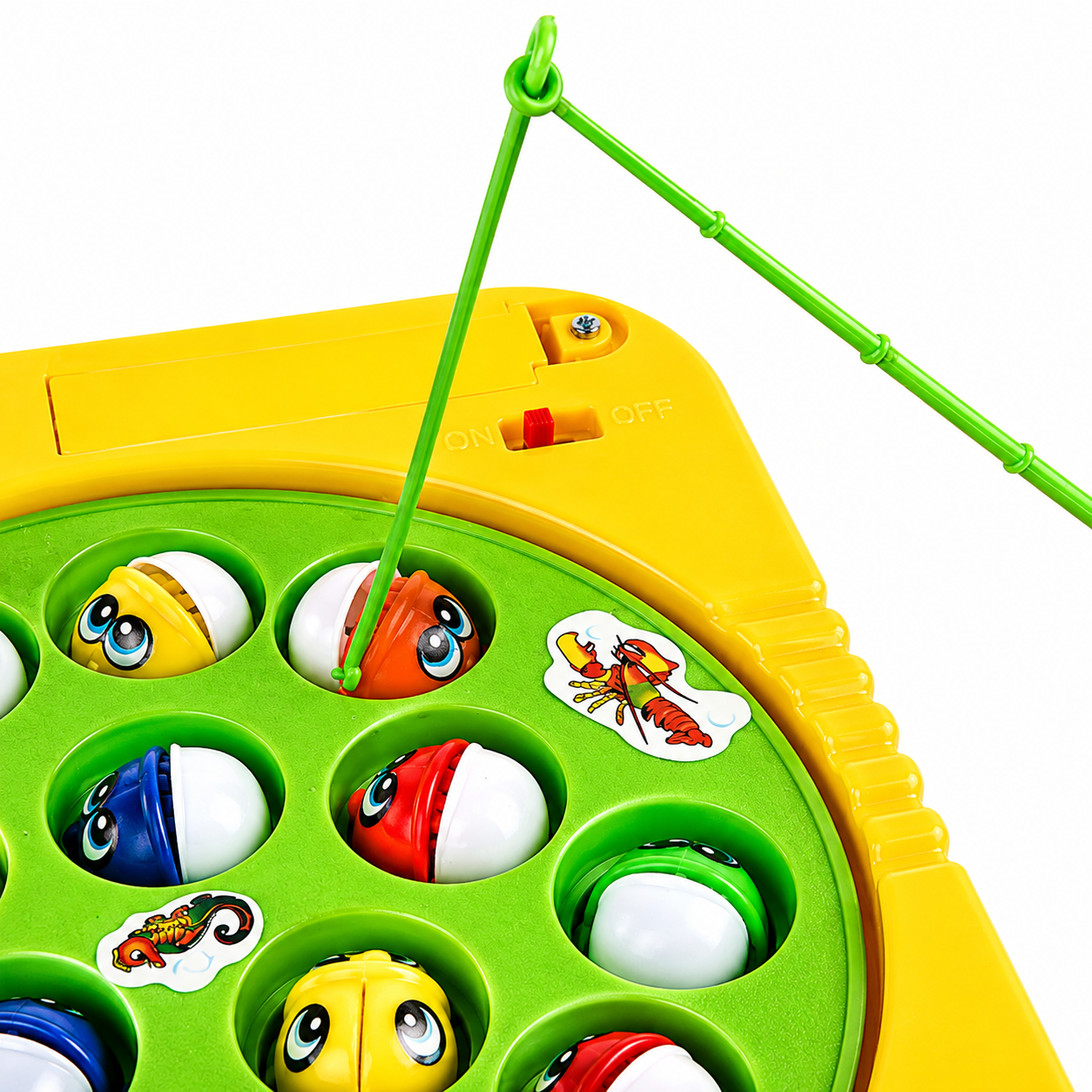 Battery-Operated Rotating Fishing Game Toy with 15 Colorful Fish