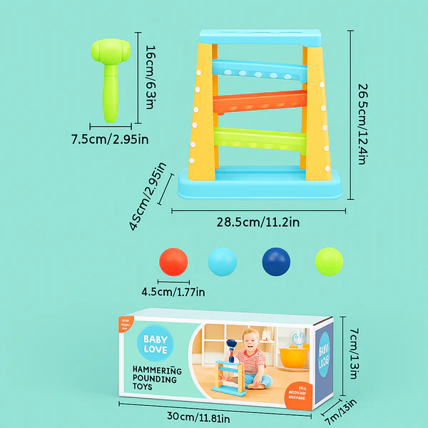 Baby Hammer & Roll Ball Pounding Toy Set for Kids