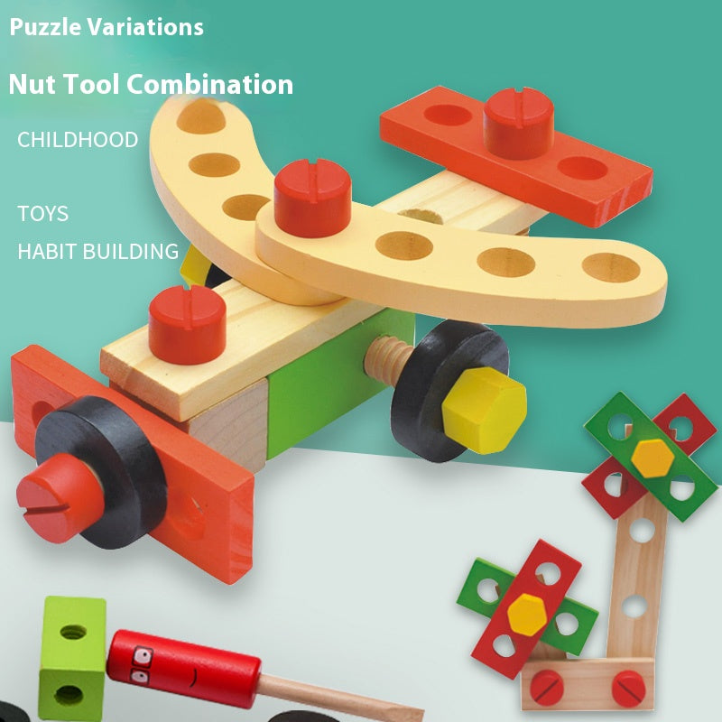 Wooden Tool Kit (29 PCS) – Kids Nut & Bolt Puzzle Educational Construction Toy (2025-38)