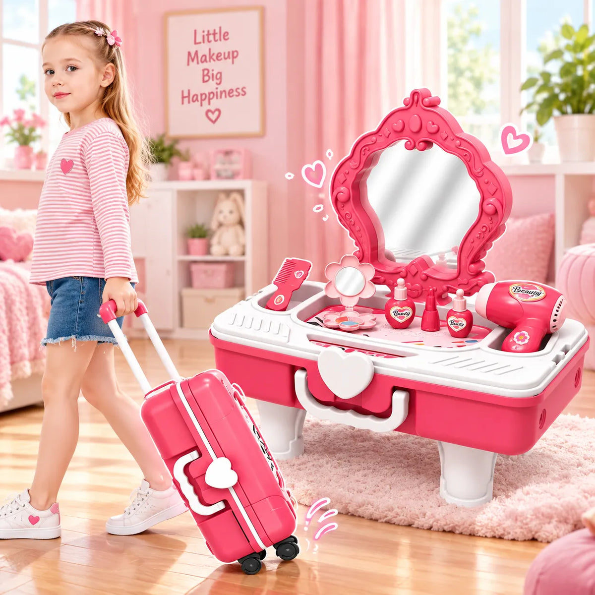 2 in 1 Draw-Bar Box Dressing Table Toys (6610-1)