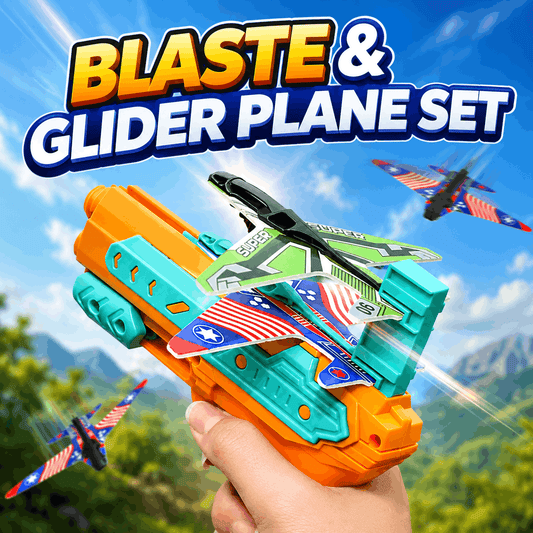 Air Battle 2-in-1 Plane Flying Launcher Gun Toy for Kids