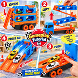 2-in-1 Transforming Truck Car Carrier Playset for Kids (MF-66888)