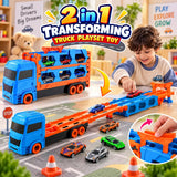 2-in-1 Transforming Truck Car Carrier Playset for Kids (MF-66888)