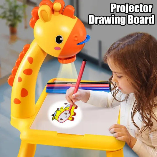3 In 1 Kids Painting Drawing Activity Kit Projector Table (Random Color) - Toynix