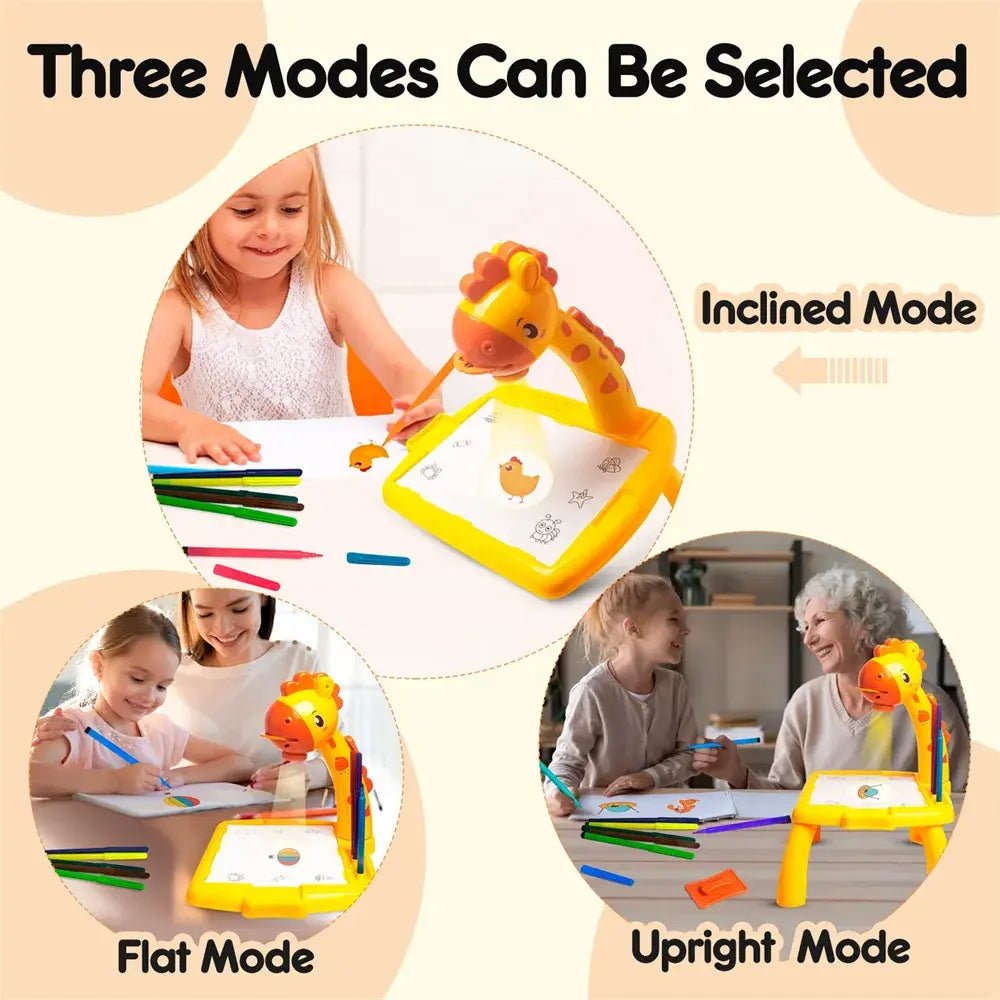 3 In 1 Kids Painting Drawing Activity Kit Projector Table (Random Color) - Toynix