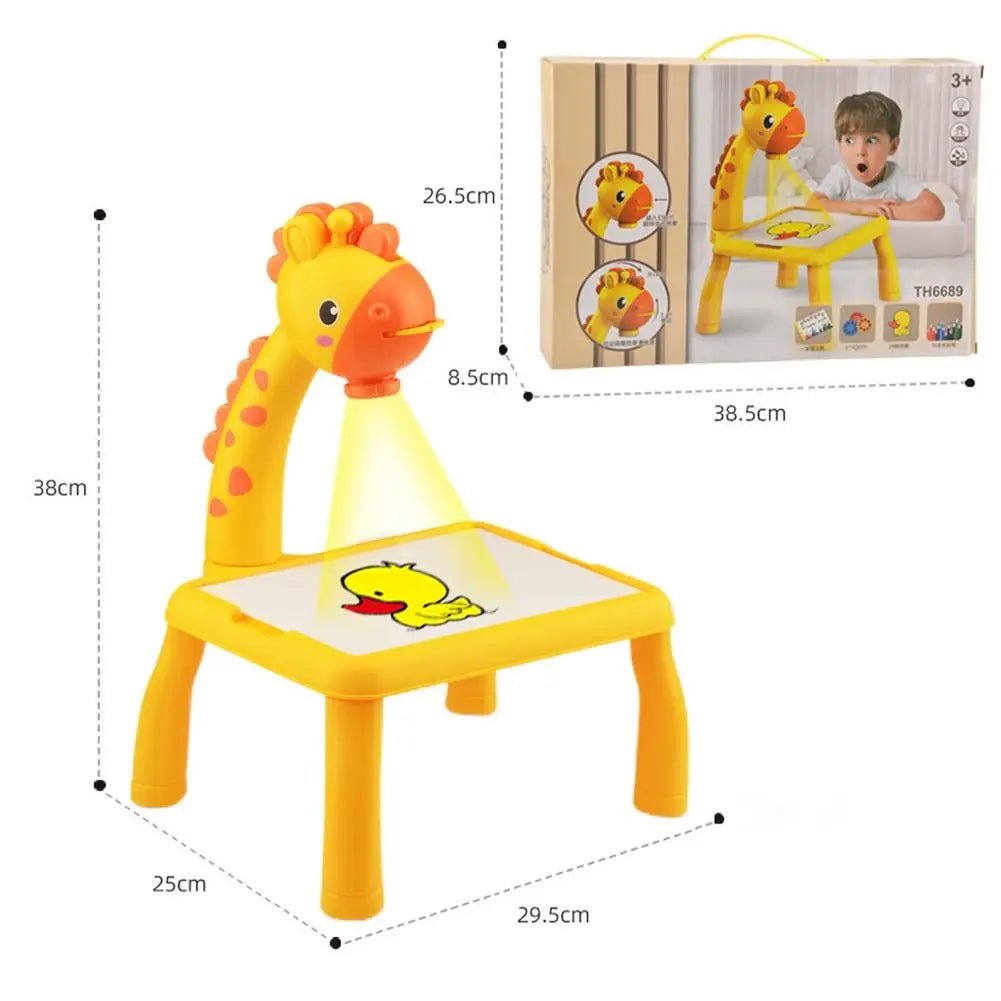 3 In 1 Kids Painting Drawing Activity Kit Projector Table (Random Color) - Toynix