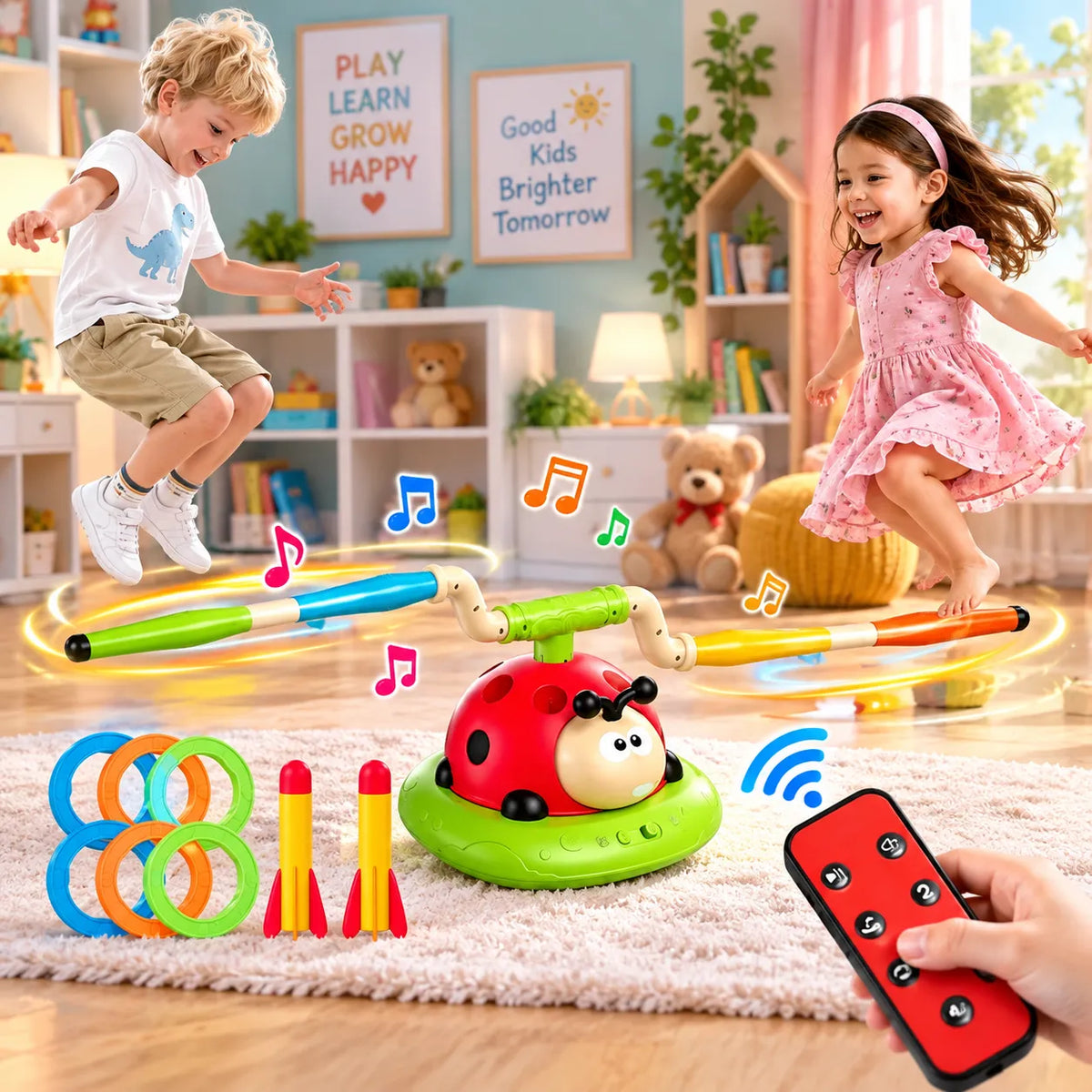 3-in-1 Activity Toy Set Ladybug RC Sports with Rocket Launcher (296Y)
