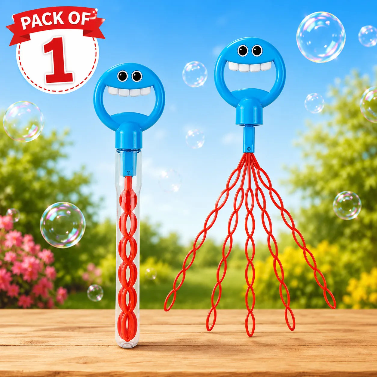 32 Hole Smiling Face Bubble Stick For Kids (HY-111)