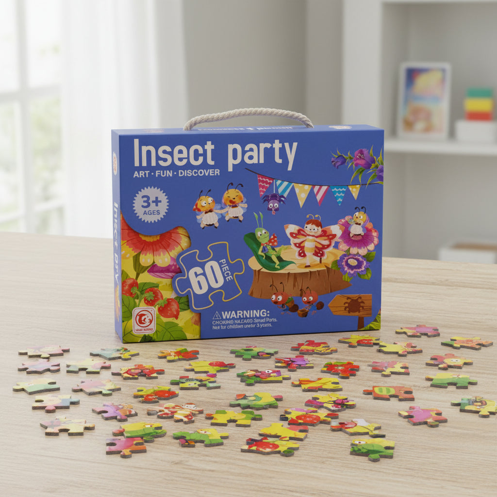 60 Pcs Insect Party Jigsaw Puzzle for Kids (88613)