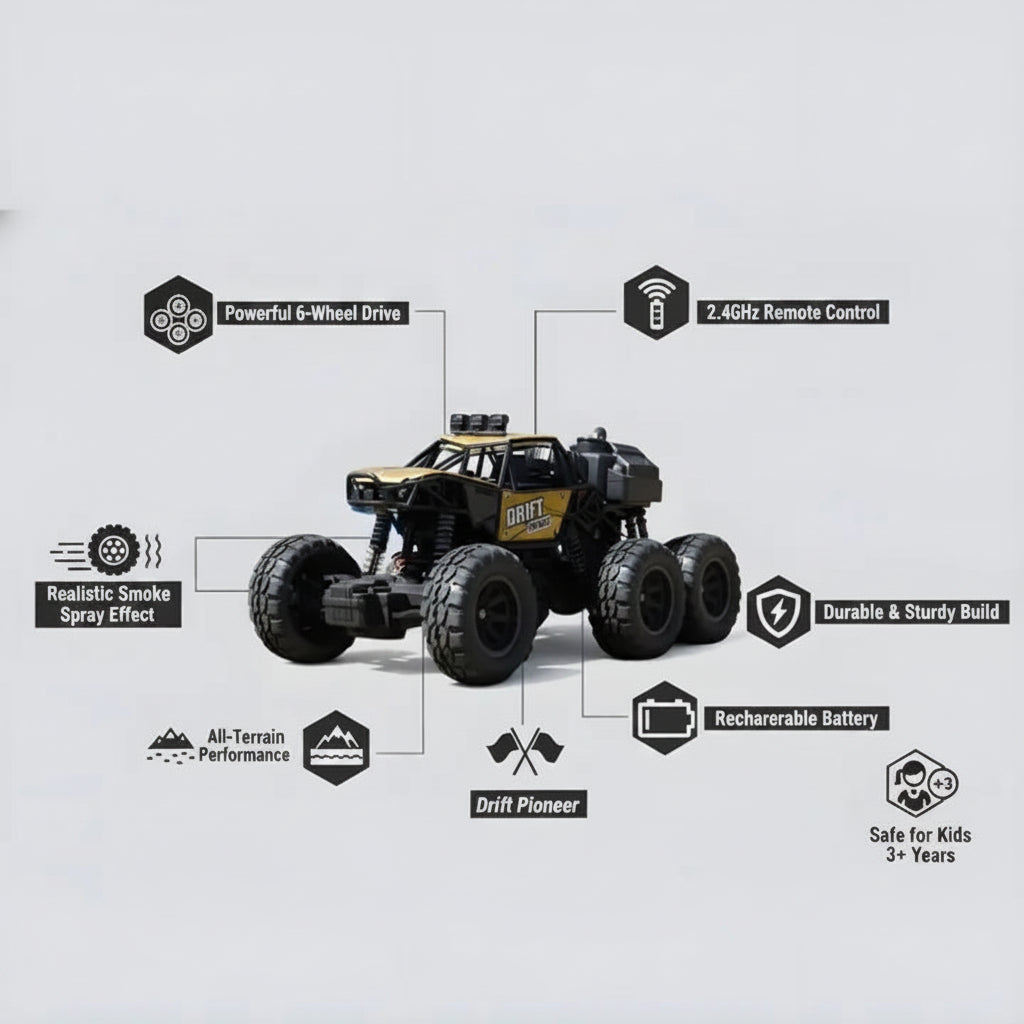 RC Spray Rock Crawler Jeep 1:18 Scale (299B)
