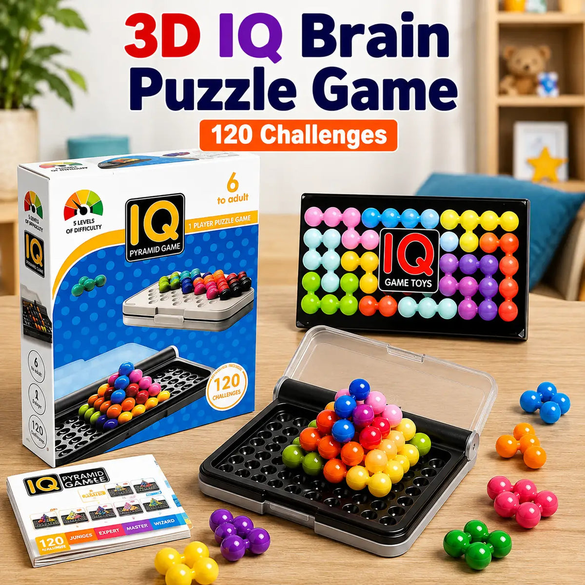 3 in 1 Ultimate Kids Fun & Brain Toy Bundle (3013/IQ21-3/KM660-6A)