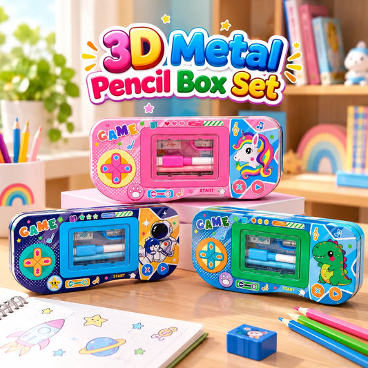 3D Metal Pencil Box Set - Toynix.pk