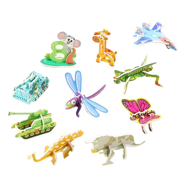 Wooden 3D Animal Puzzles Toys For Kids (Random Design) (2025-33)