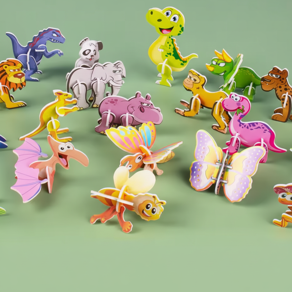 Wooden 3D Animal Puzzles Toys For Kids (Random Design) (2025-33)