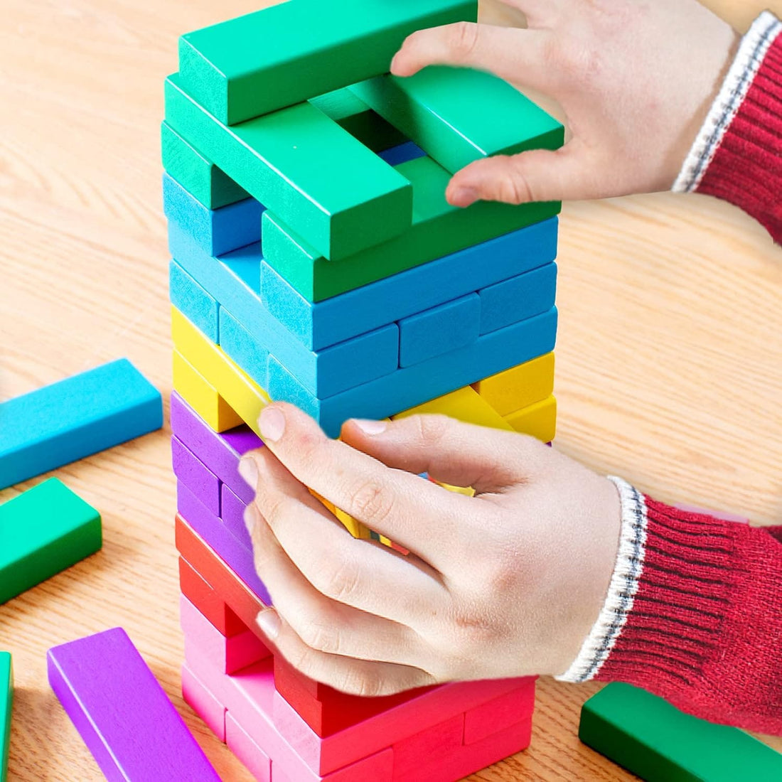 54 Pieces Wooden Colorful Jenga | 2025-8
